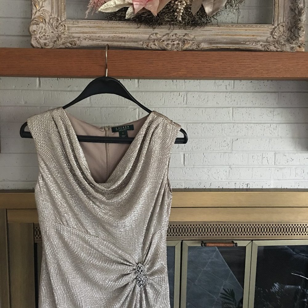 Gold Shimmer Evening Gown